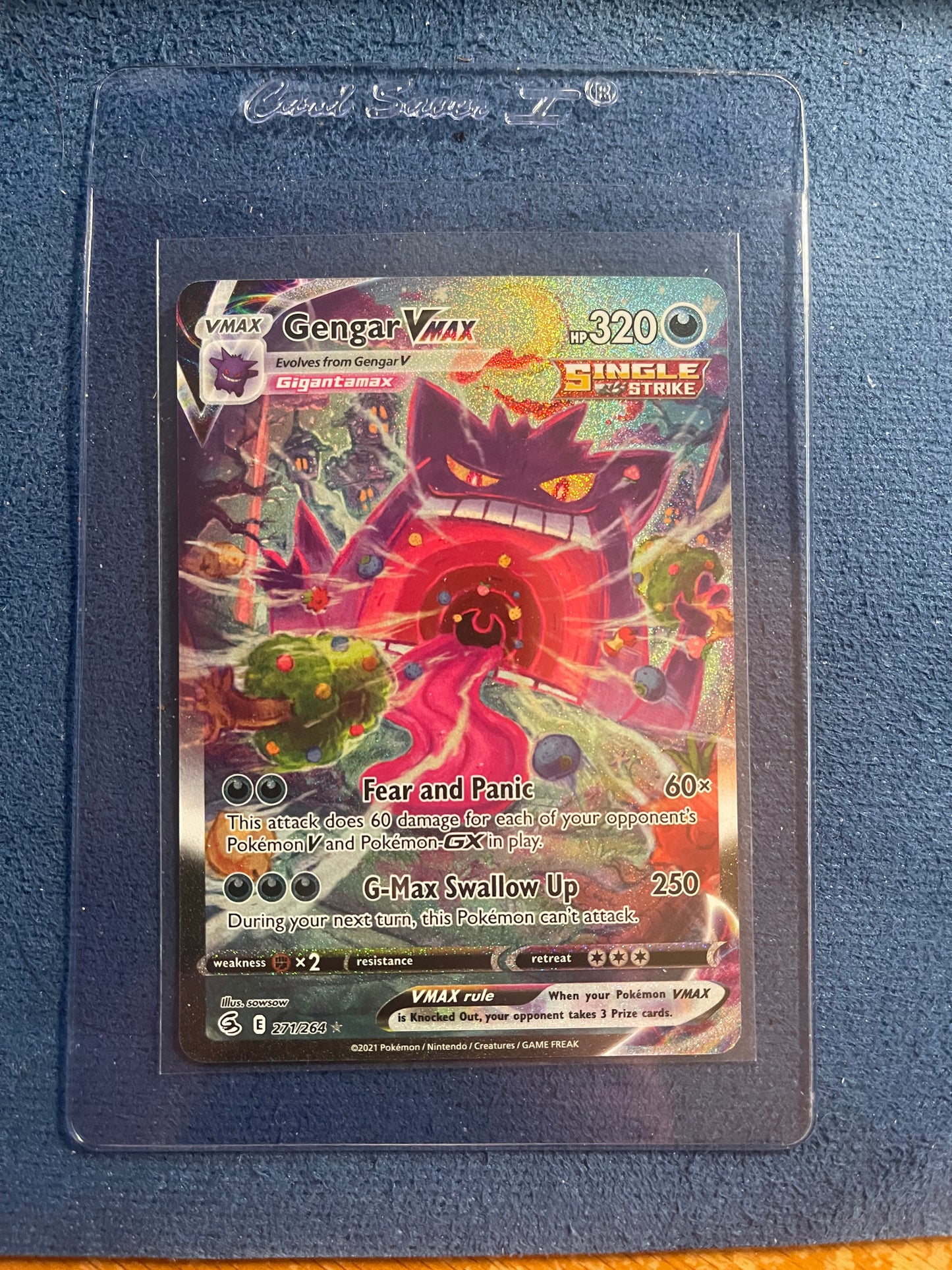 Gengar VMAX 271/264 Secret Rare – Single Strike – Fusion Strike – Holo Pokémon Card